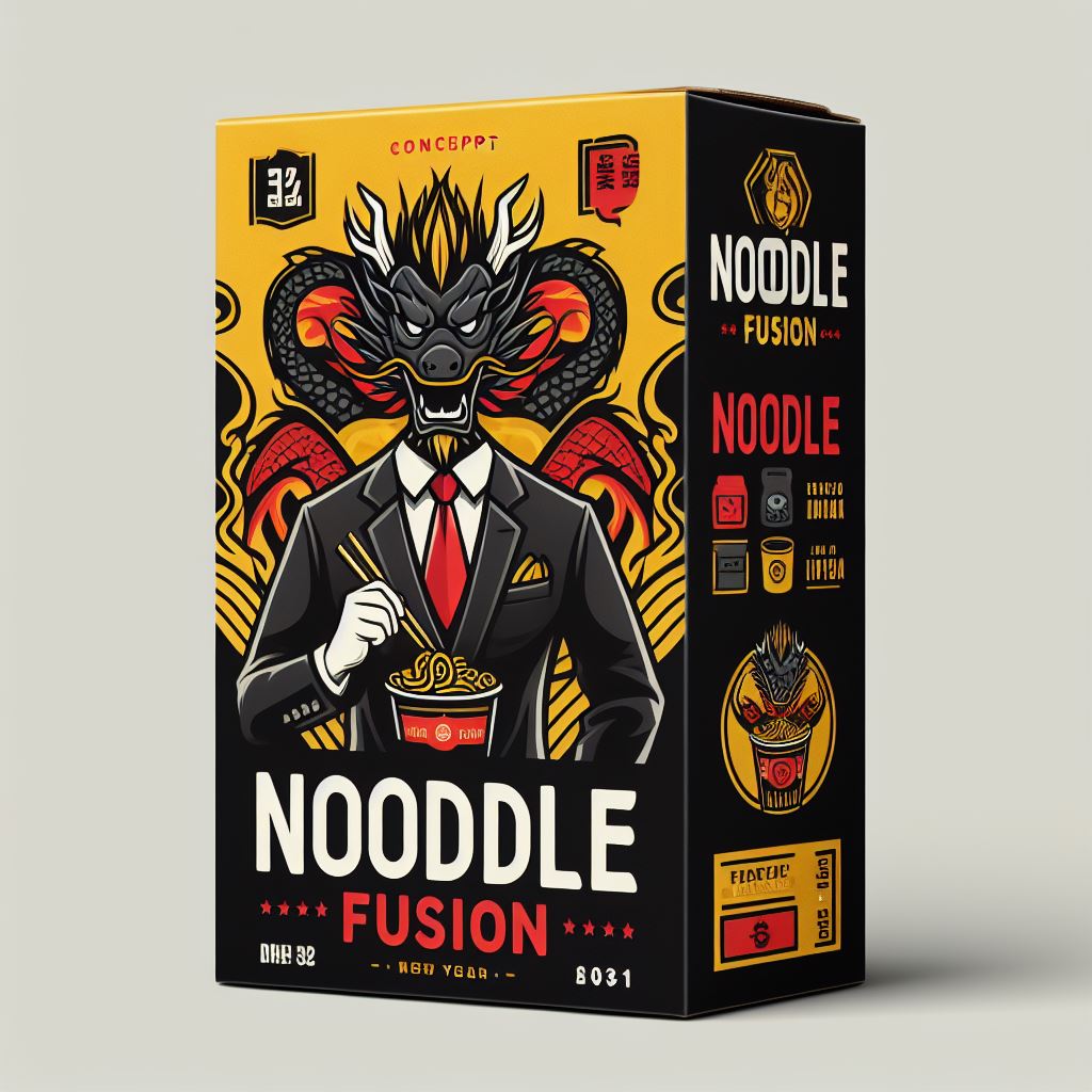 mockup example noodle restaurant packaging